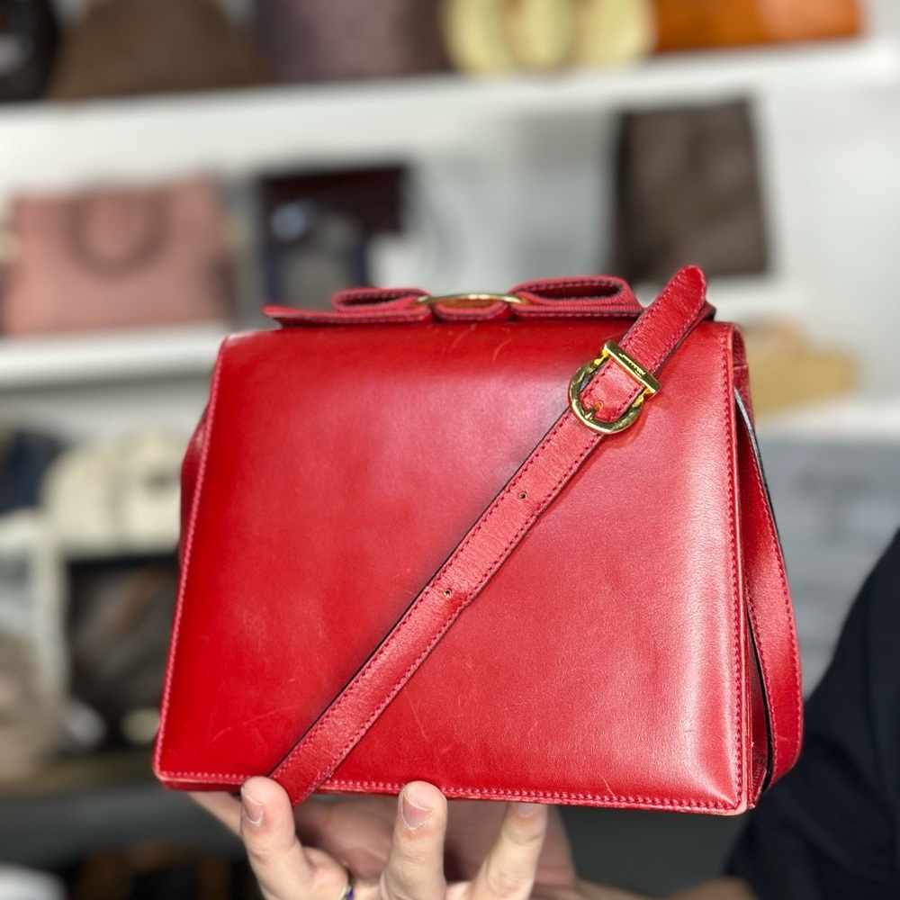 Ferragamo Structured Red Crossbody
